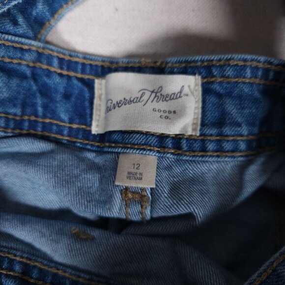 Universal Thread Denim Bib Overalls Womens 12 Jeans Wide Leg Countrycore Work - Picture 3 of 16